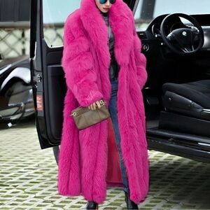 NWT Vibrant Pink Faux Fur Coat